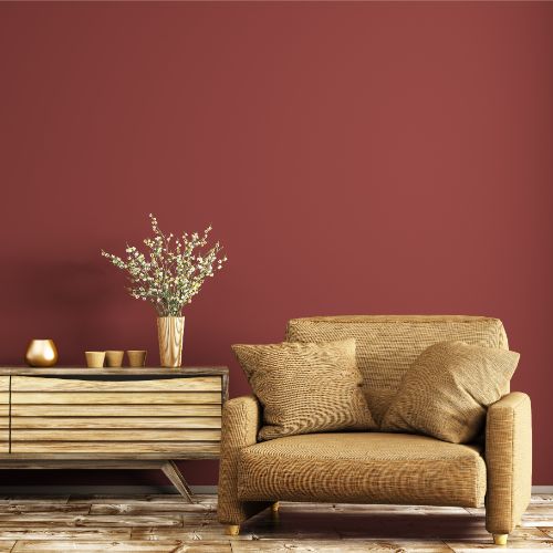deep red living room brown couch